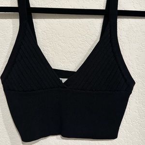 Zara Black Knit Crop Tank